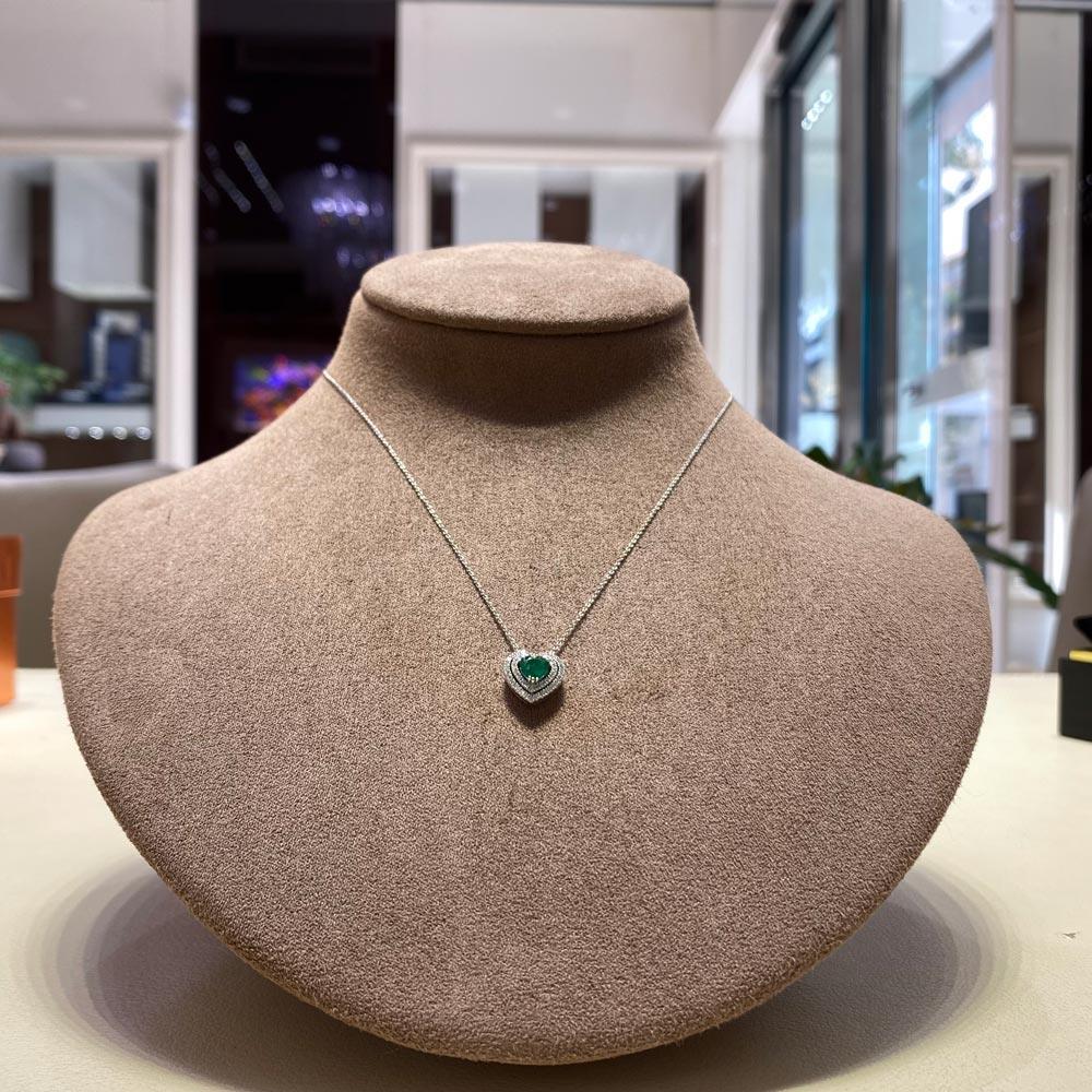  Necklace emerald heart 0,42ct diamonds 0,17ct Mirco Visconti - MIRCO VISCONTI