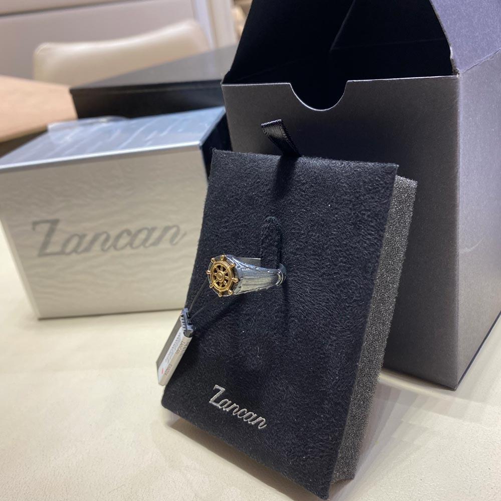  Zancan ring EXA224 burnished silver golden helm - ZANCAN