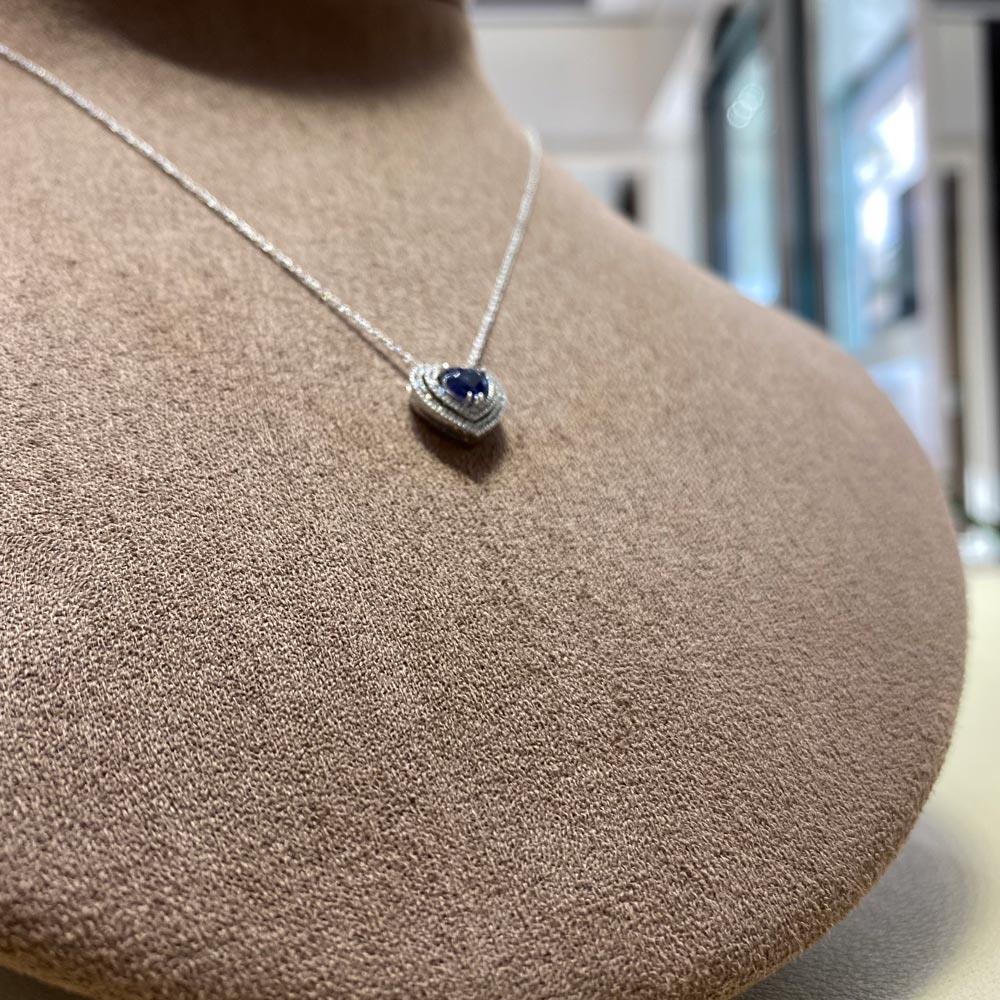  Girocollo zaffiro cuore 0,50ct diamanti 0,18ct Mirco Visconti - MIRCO VISCONTI