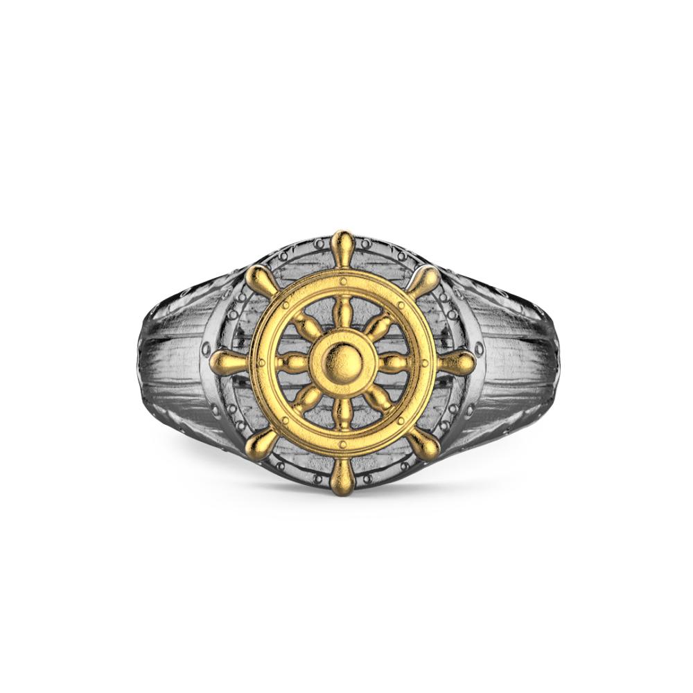  Zancan ring EXA224 burnished silver golden helm - ZANCAN