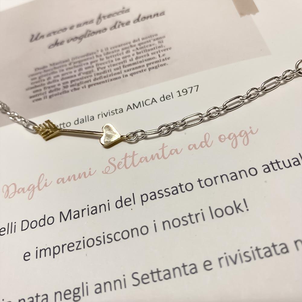  Bracciale Dodo Mariani argento freccia oro giallo 18cm - DODO MARIANI