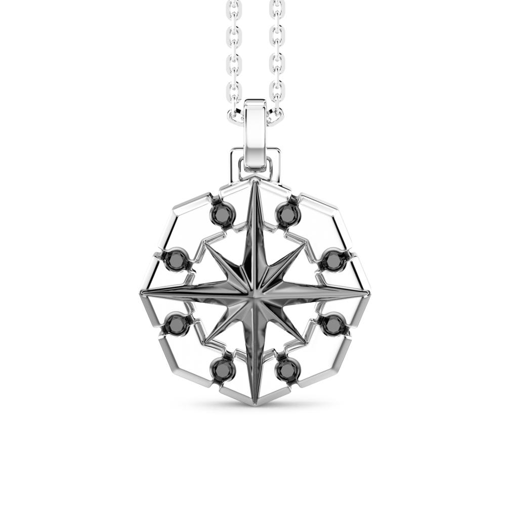 Zancan ESC122 silver necklace with Compass Rose pendant - ZANCAN