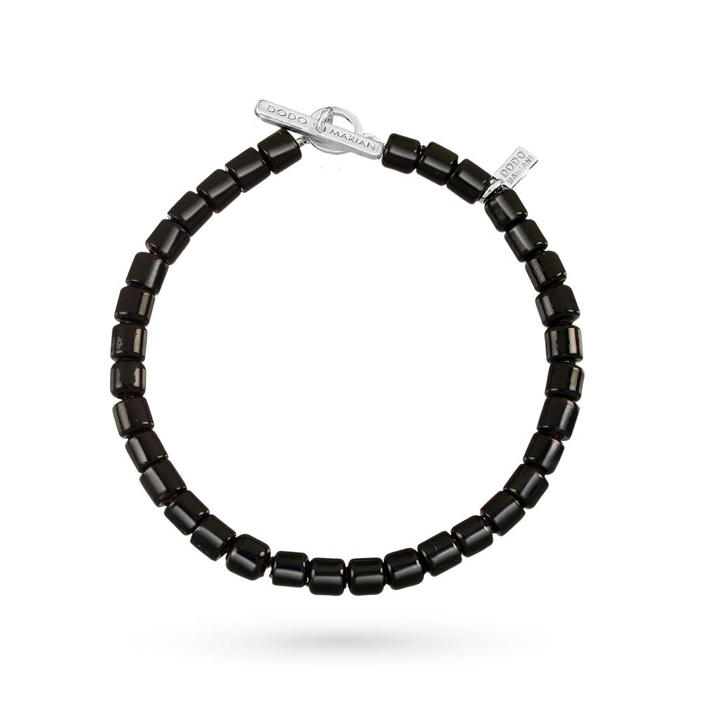 Bracciale Dodo Mariani vetro murano nero argento - DODO MARIANI