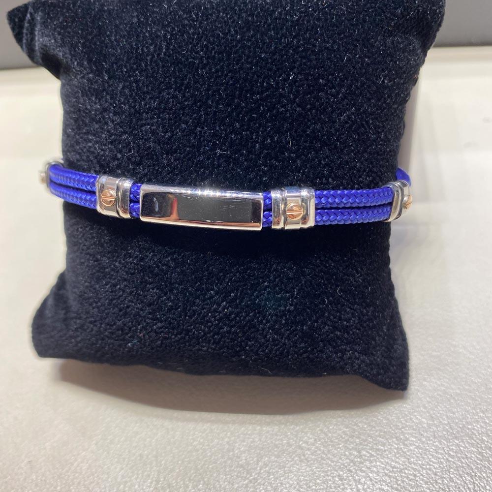  Zancan EXB577R silver blue kevlar bracelet - ZANCAN