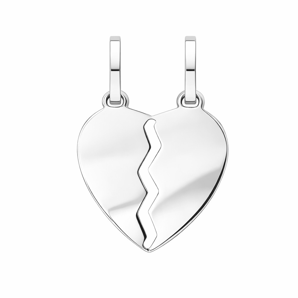 Ciondolo cuore spezzabile oro bianco 15x15 mm - LUSSO ITALIANO