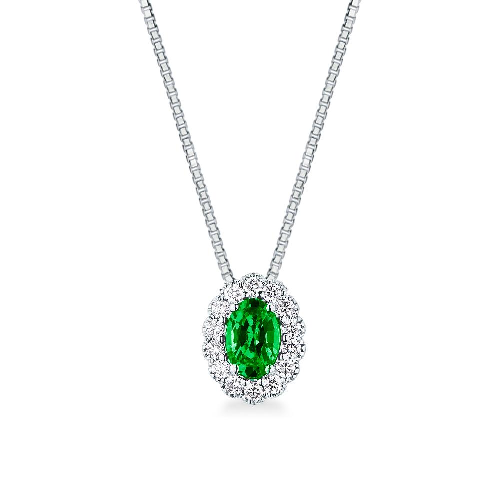 Girocollo smeraldo ovale 0,54ct diamanti 0,16ct Mirco Visconti - MIRCO VISCONTI
