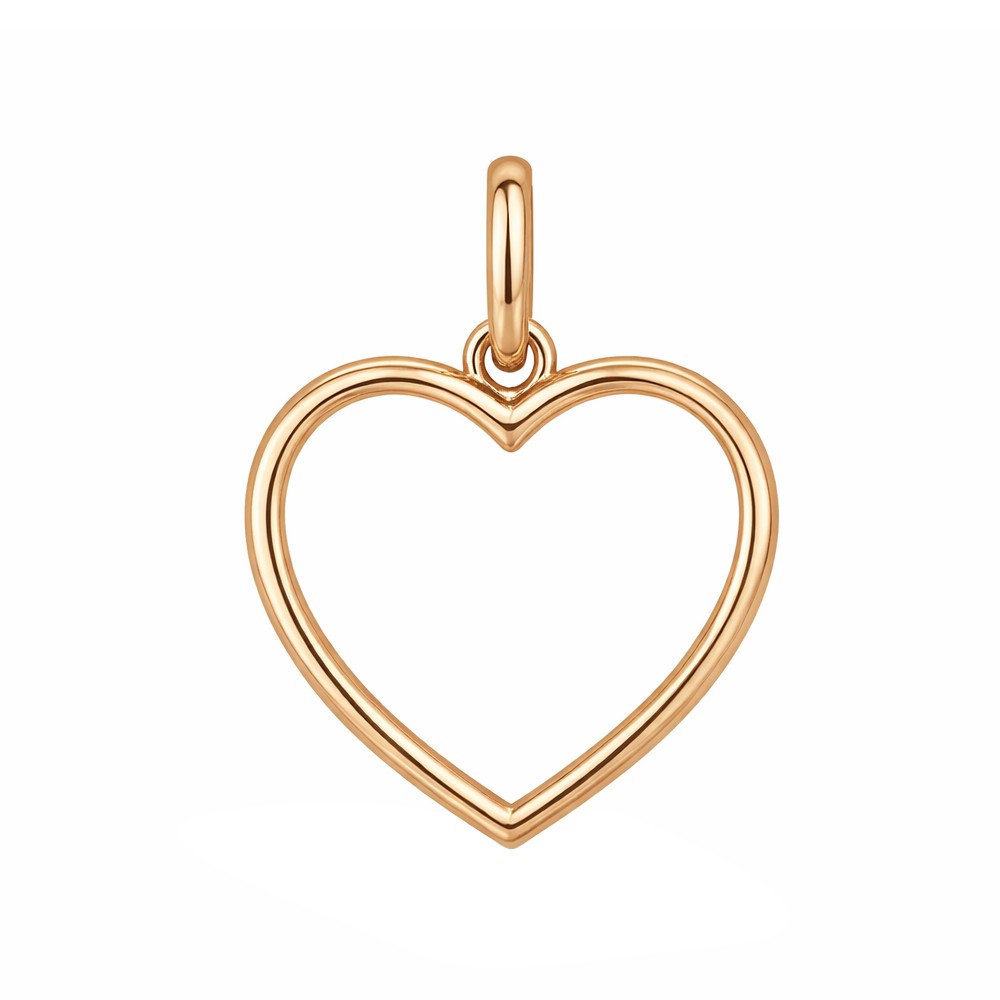 Ciondolo cuore filo oro rosa lucido 17x15 mm  - LUSSO ITALIANO