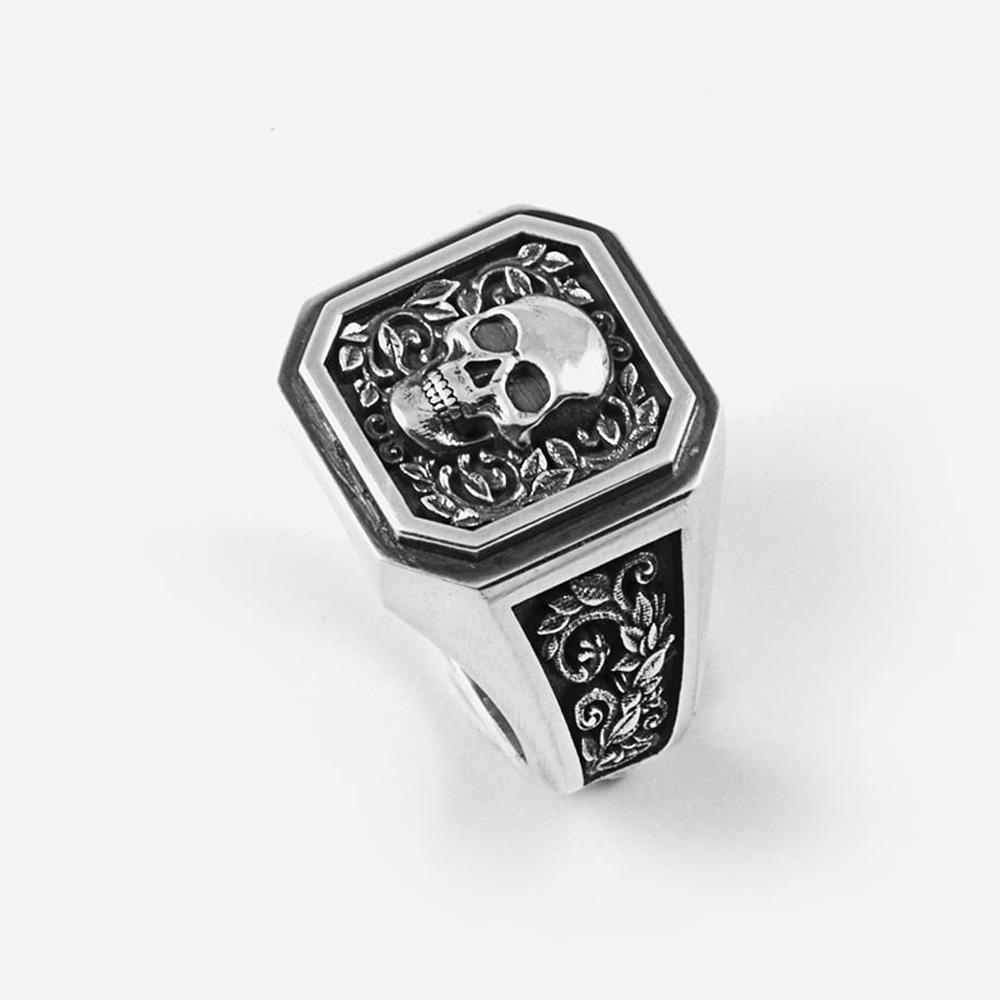  Chevalier Skull Stamp argento teschio Nove25 misura 20 - NOVE25