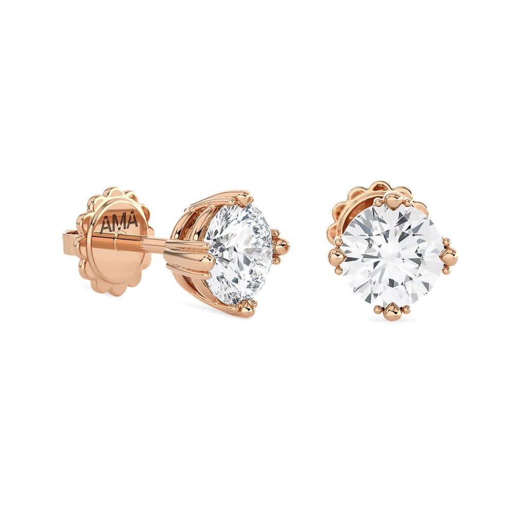  Rose gold earrings with 1.40 carats of Lab-Grown diamonds - AMA