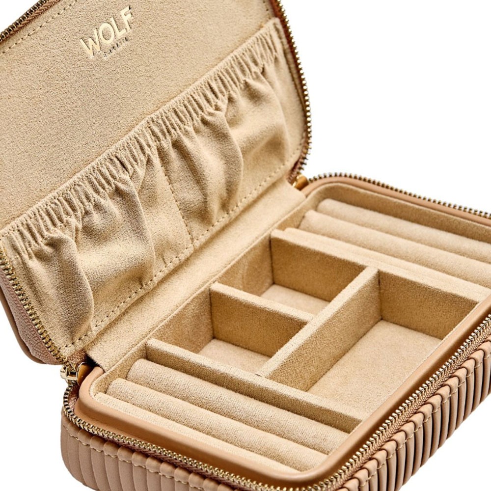 Astuccio per gioielli Wolf Bella Zip Case Mocha - WOLF