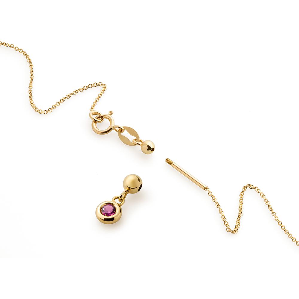  leBebe LBB969 necklace customizable 18kt yellow gold double clasp - LE BEBE