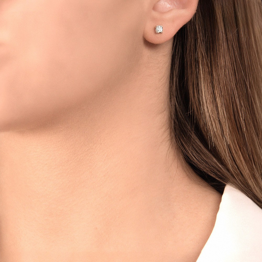  18kt white gold stud earrings with diamonds ~0,24ct total - MIRCO VISCONTI