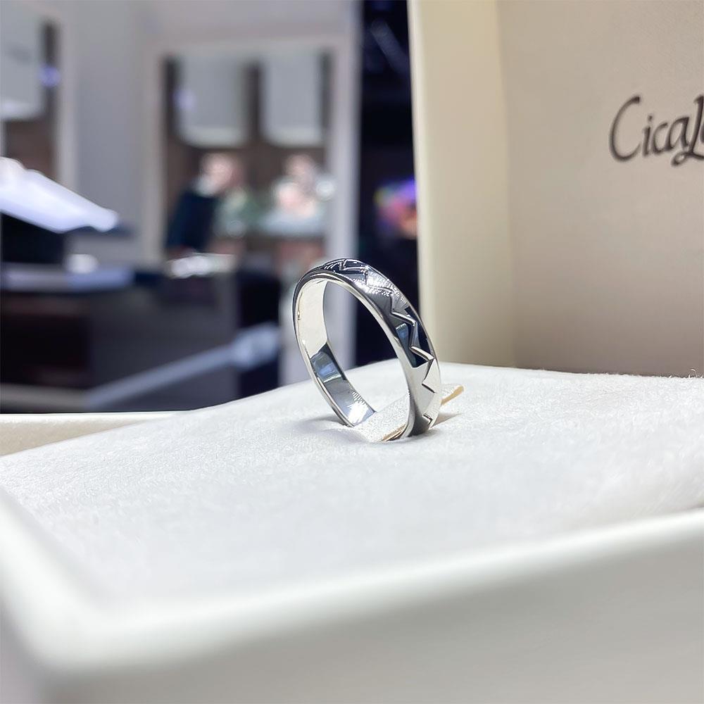  Fede nuziale oro bianco rodio nero Corone  - CICALA