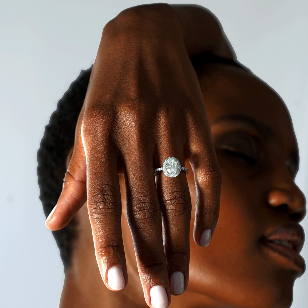  Anello oro bianco con diamanti 1,80 Carati Lab-Grown - AMA