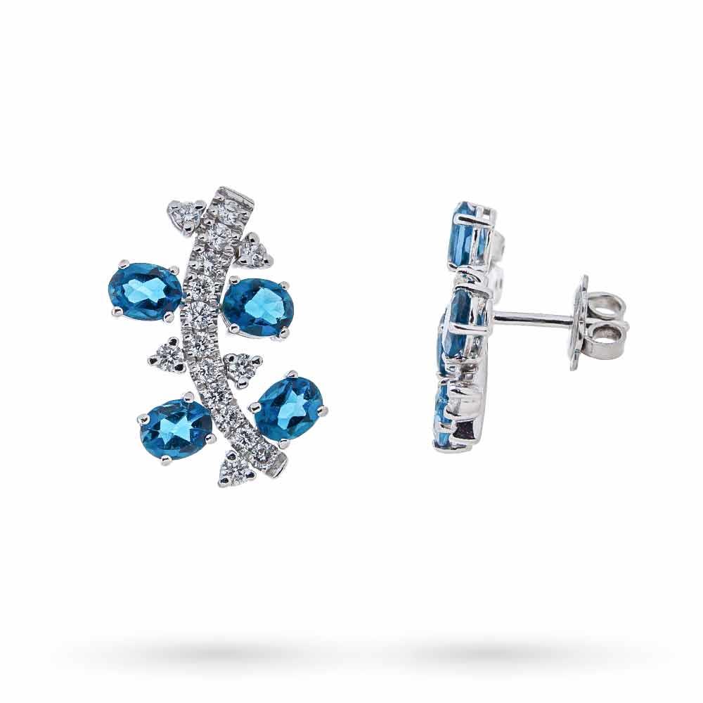  London Blue topaz earrings 3.53ct diamonds 0.84ct - D.DONNA