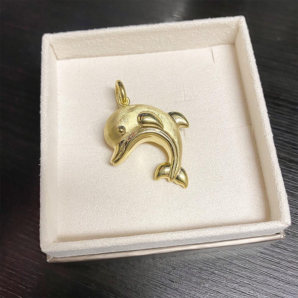  Ciondolo delfino grande oro giallo 18kt satinato lucido - LUSSO ITALIANO