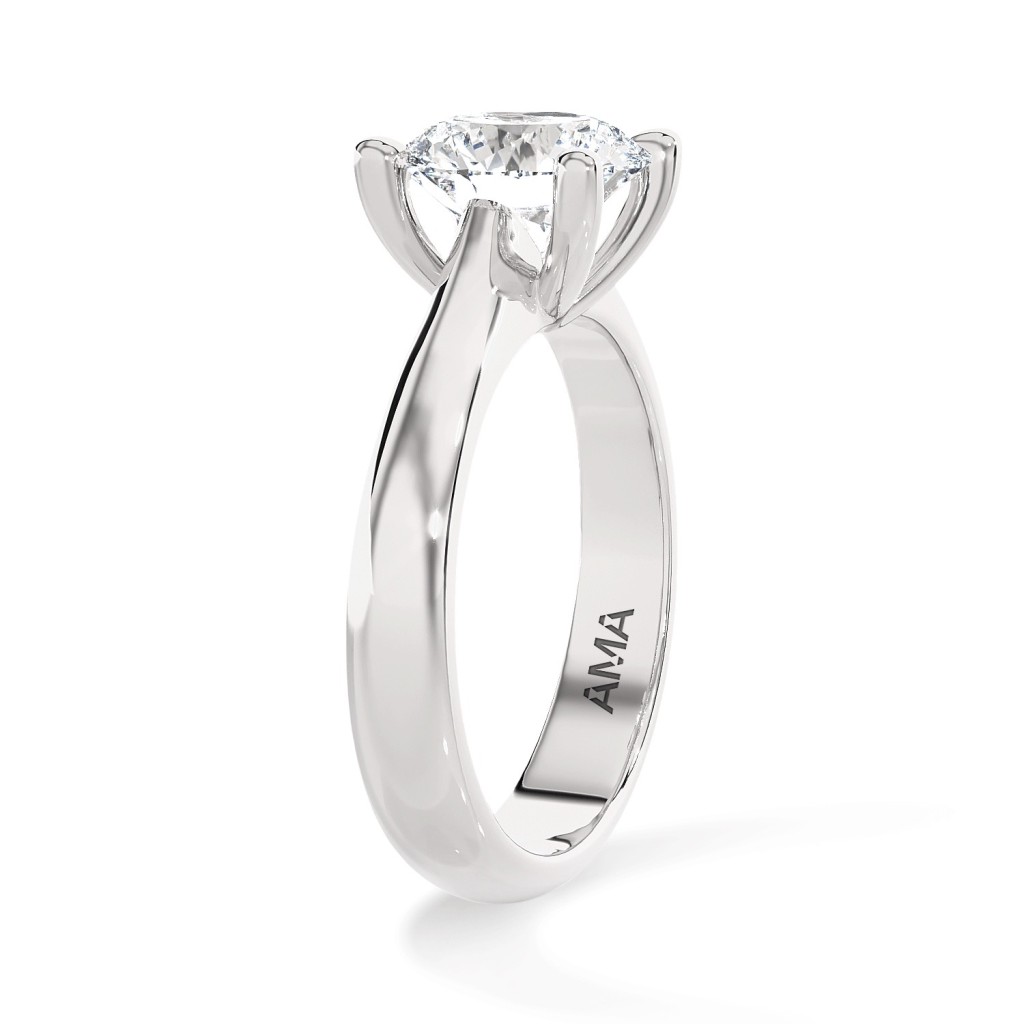 Solitario oro bianco con diamante ~1 Carato Lab-Grown - AMA