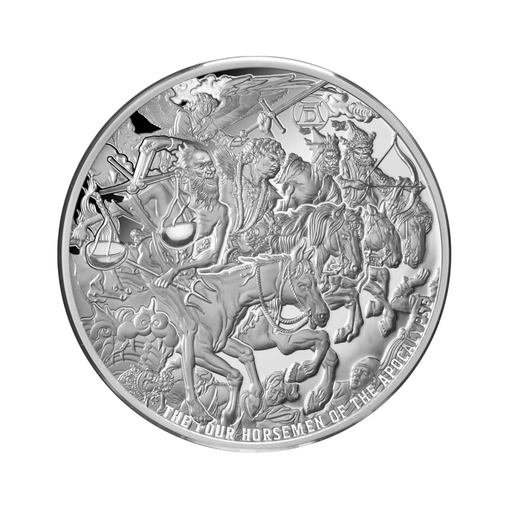 Four Horsemen of the Apocalypse 5 Oz Silver Coin 10$ Niue 2026 - DOWNIES COLLECTABLES