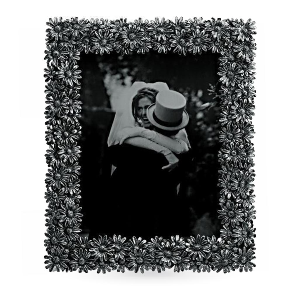 Mirror Photo frame with daisies in 925 sterling silver 22x30cm - GIOVANNI RASPINI