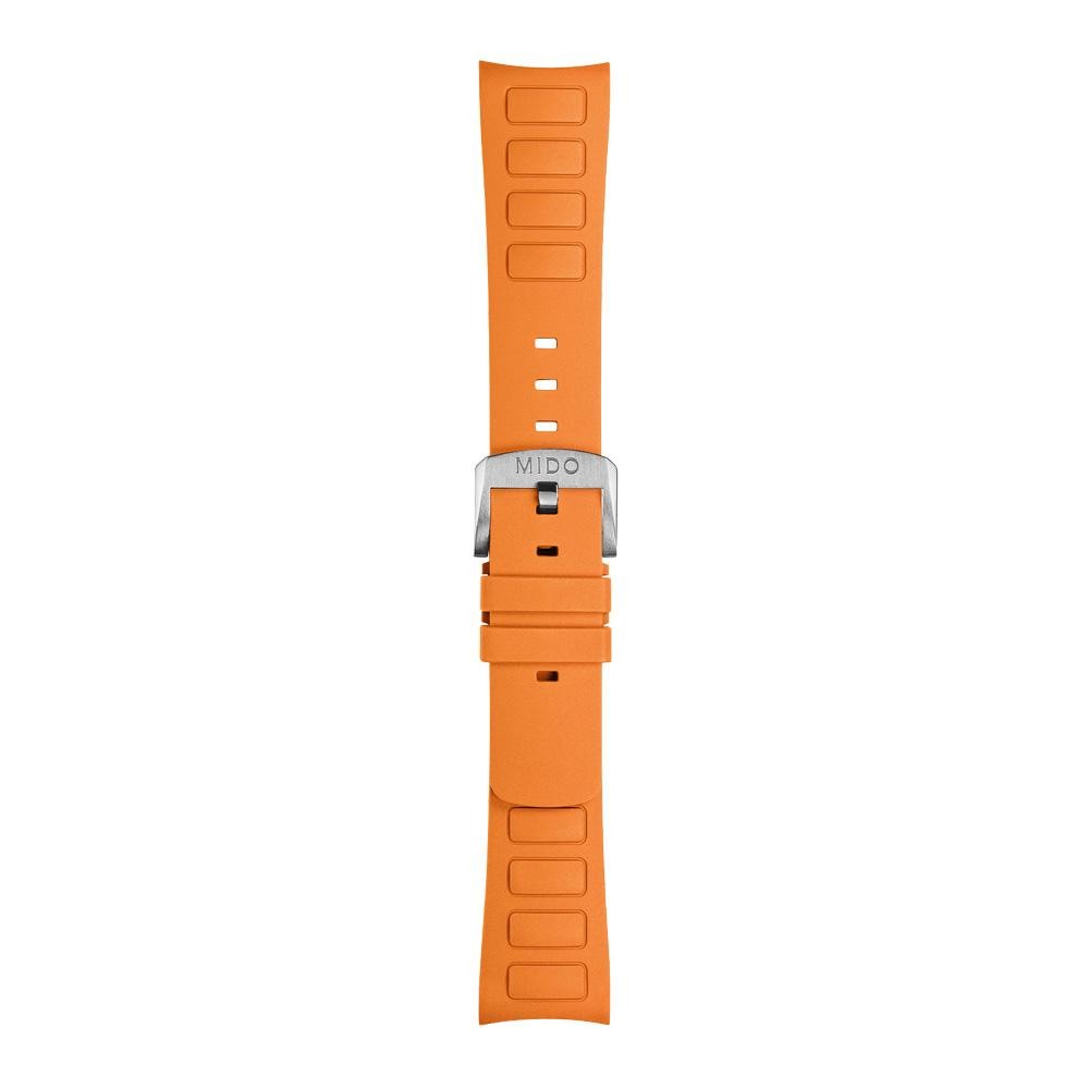  Mido Multifort TV Big Date strap orange rubber strap 22mm - MIDO