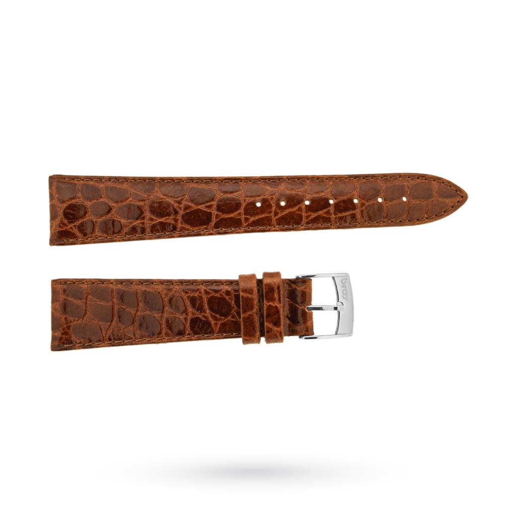 Cinturino imitazione coccodrillo marrone 20-16mm fibbia acciaio - BROS