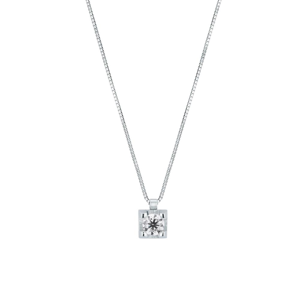 Solitaire diamond necklace in white gold 0,31ct Mirco Visconti - MIRCO VISCONTI