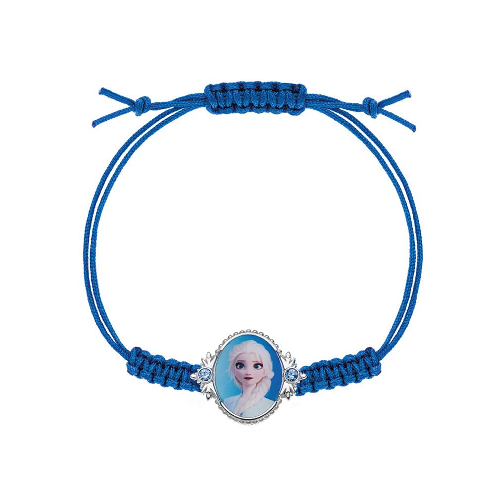 Children's bracelet Disney Frozen Elsa blue cord enamels