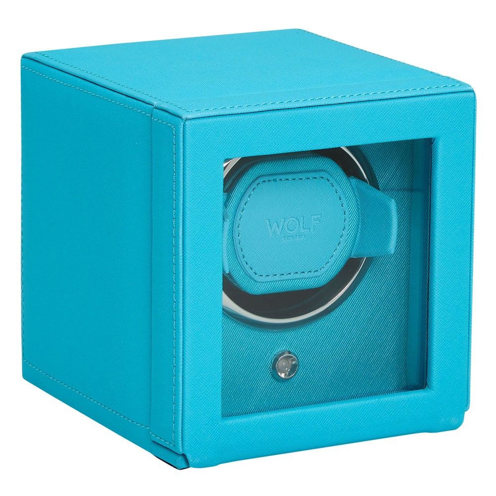 Wolf Single Watch Winder with Cover - Turquoise - WOLF