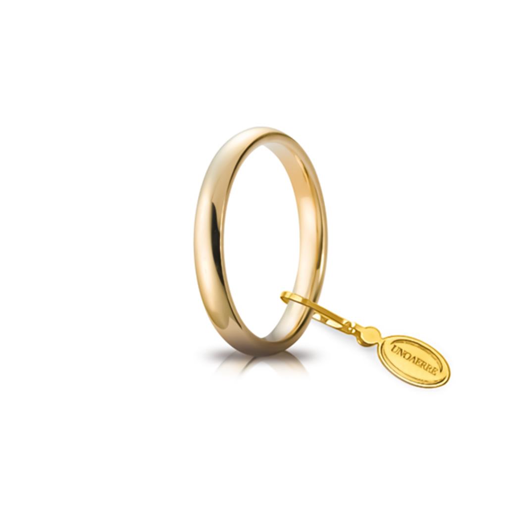 Comfort wedding ring yellow gold 3,00mm - UNOAERRE