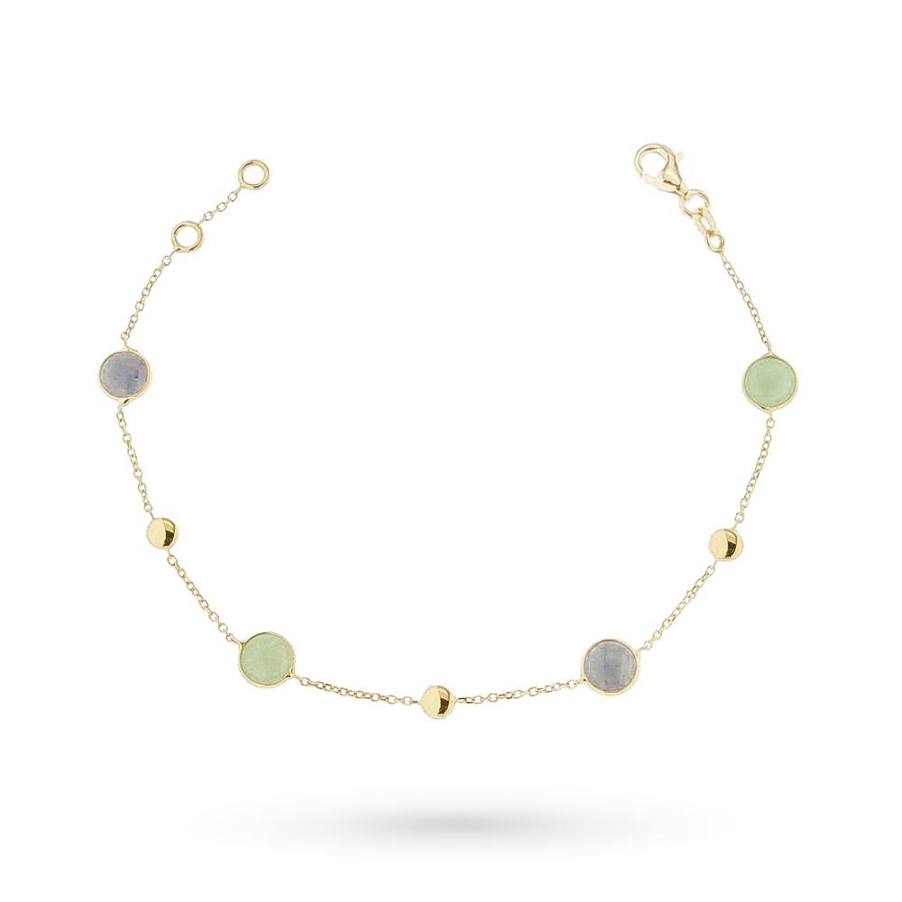 Bracciale oro giallo 18kt gemme naturali colorate 19,5cm - LUSSO ITALIANO