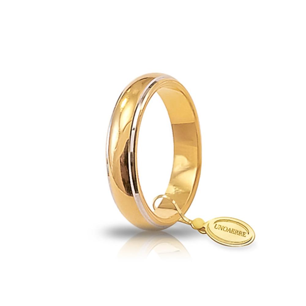 Fede Classica 7 grammi oro giallo e bianco Misura 18 - UNOAERRE
