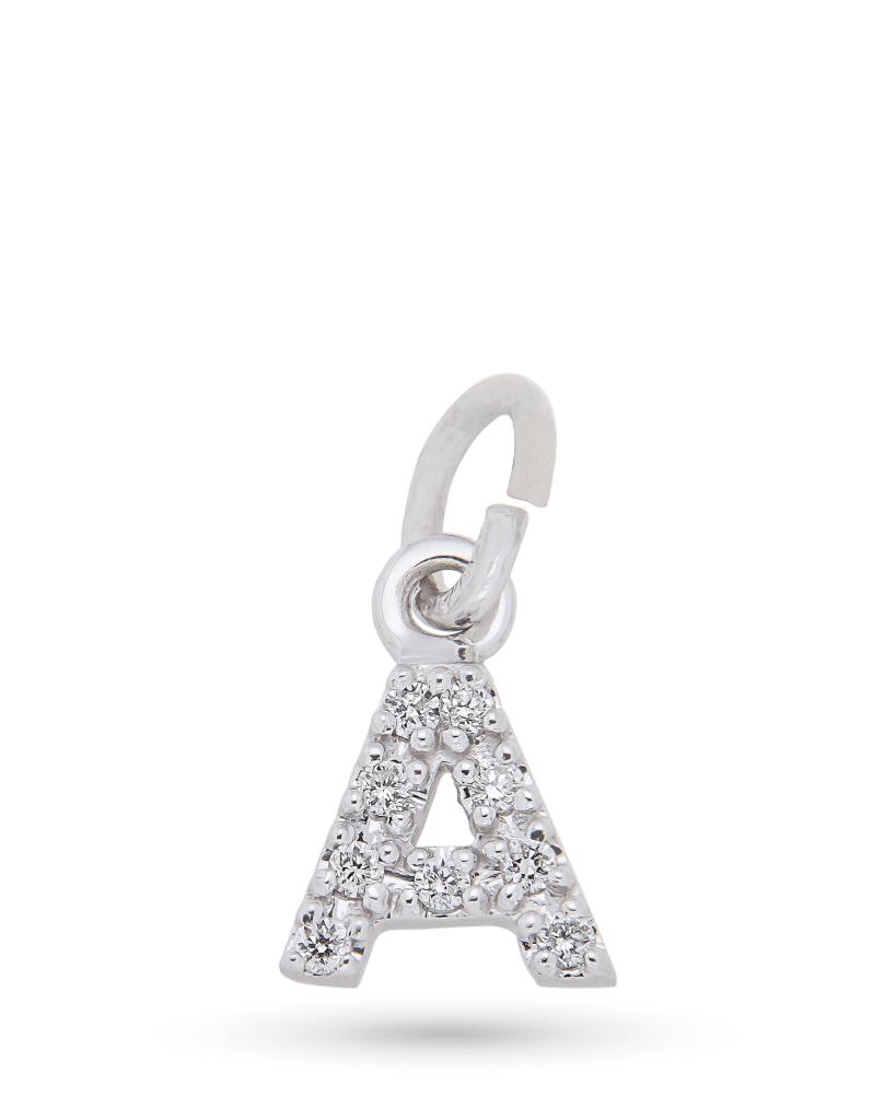 18kt rose gold pendant with alphabet letter and diamonds - CICALA