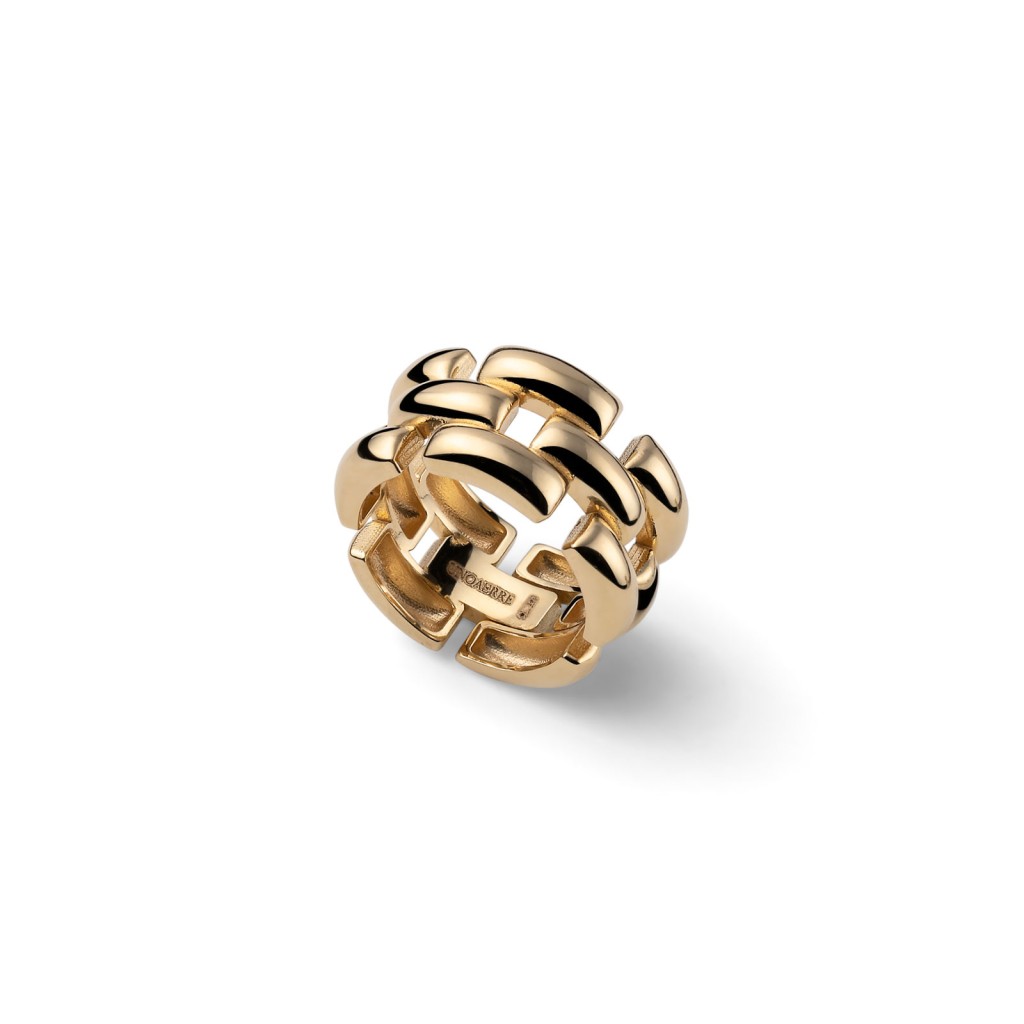 Anello in argento dorato con catena Panthere - UNOAERRE