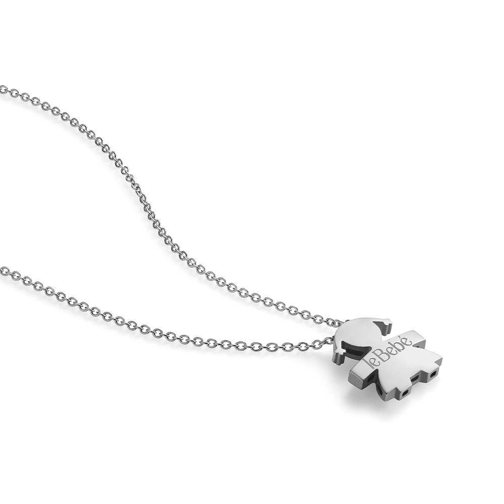  Collana leBebe LBB903 sagoma bimba oro bianco 18kt - LE BEBE