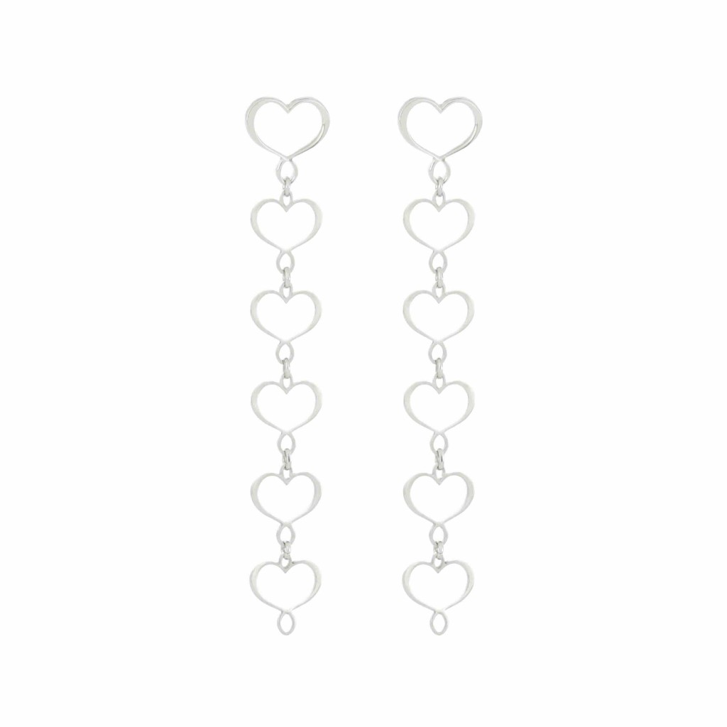 Orecchini Maman argento con cinque cuori pendenti - MAMAN ET SOPHIE