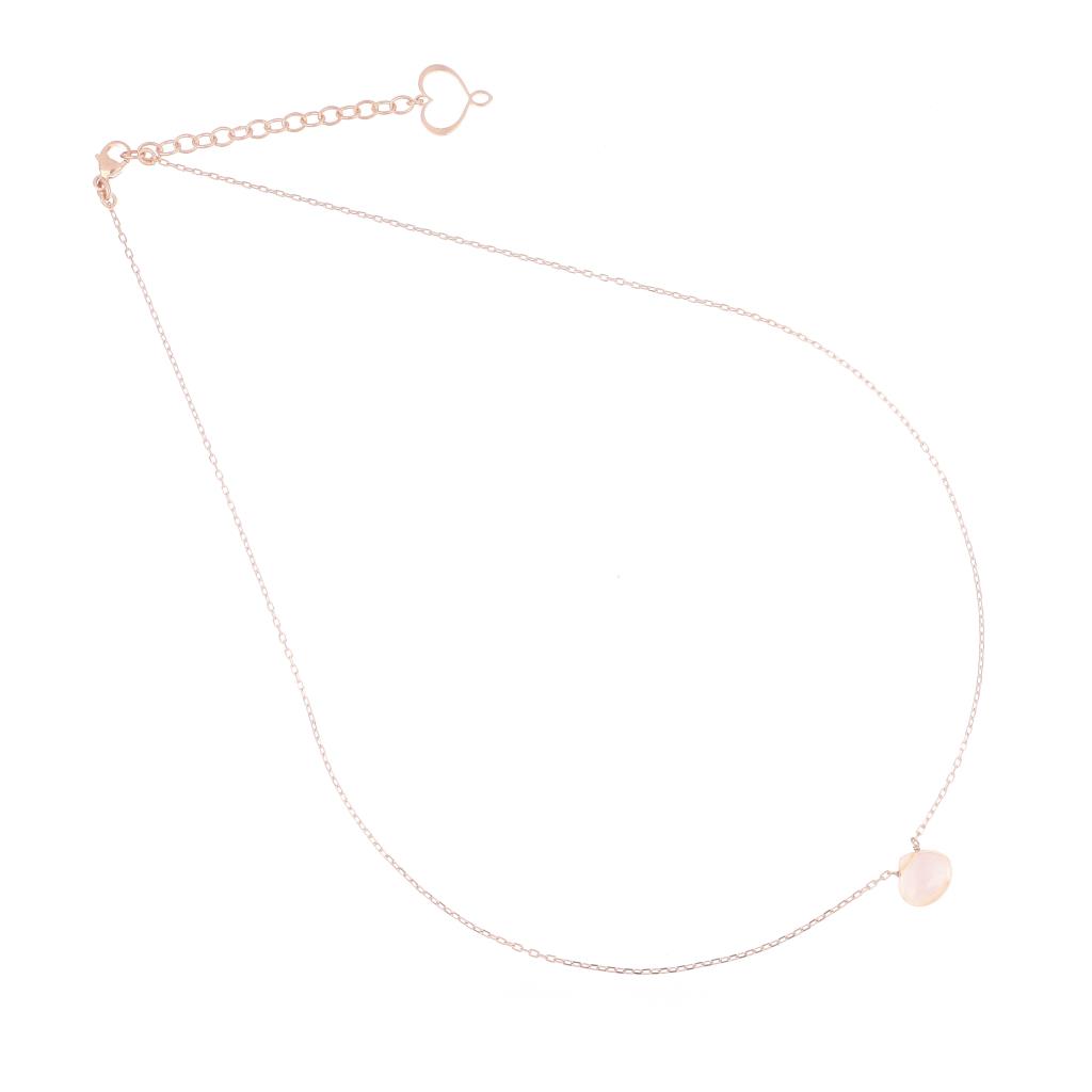 Maman et Sophie necklace GC050QR with rose quartz drops - MAMAN ET SOPHIE