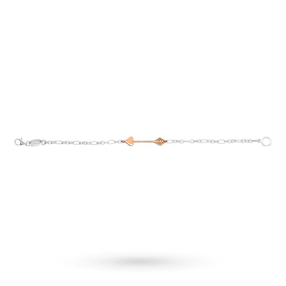  Bracciale Dodo Mariani argento freccia oro rosa 18cm - DODO MARIANI