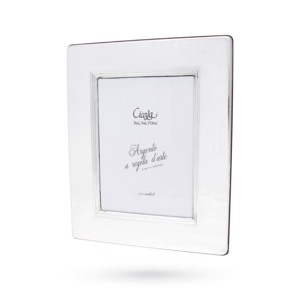 Silver photo frame 13x18 cm smooth with steps - CICALA