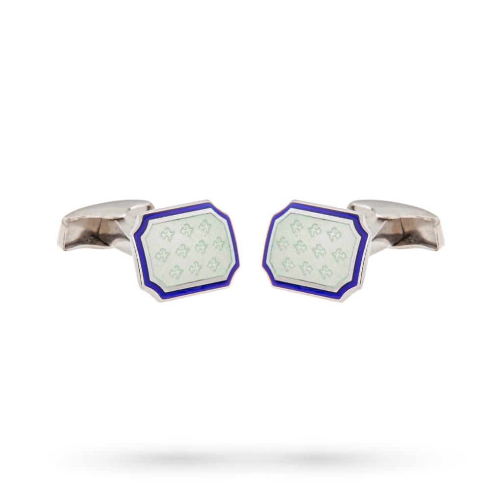 Gemelli da camicia Gigli argento smalto azzurro blu - ANTORÀ