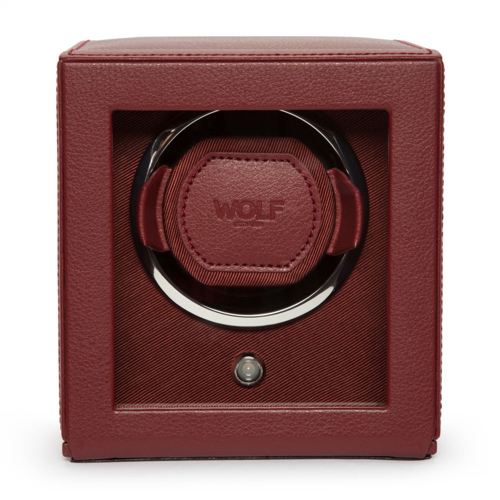  Wolf Single Watch Winder with Cover - Bordeaux - WOLF