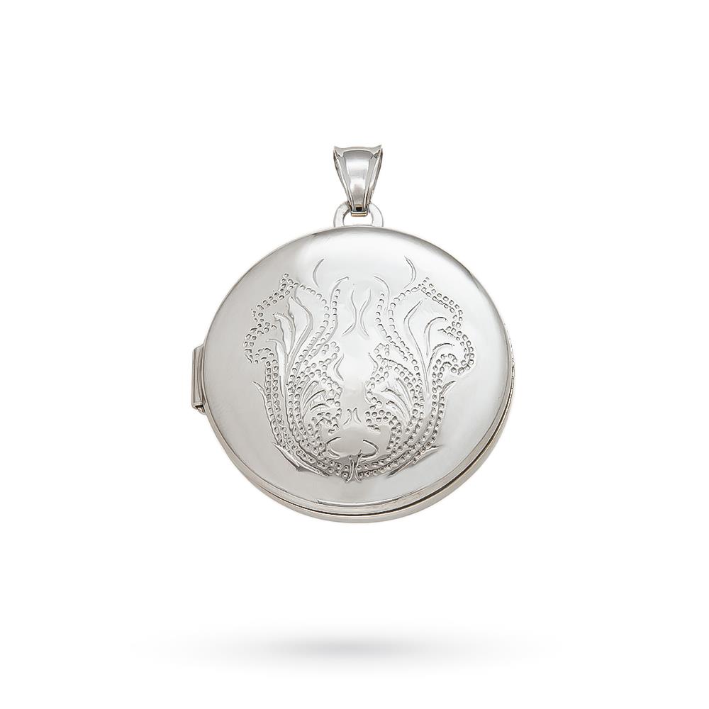  Ciondolo portafoto rotondo argento Ø27mm - LUSSO ITALIANO