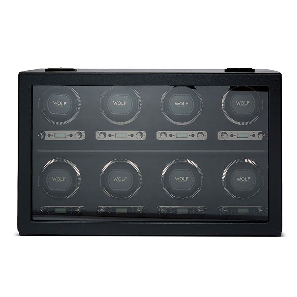  Wolf 8 Piece Watch Winder - Black - WOLF