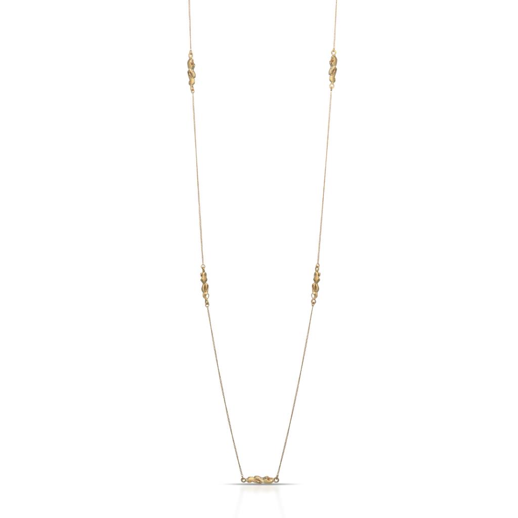 Long necklace with golden silver elements  - MARESCA OFFICINE ORAFE