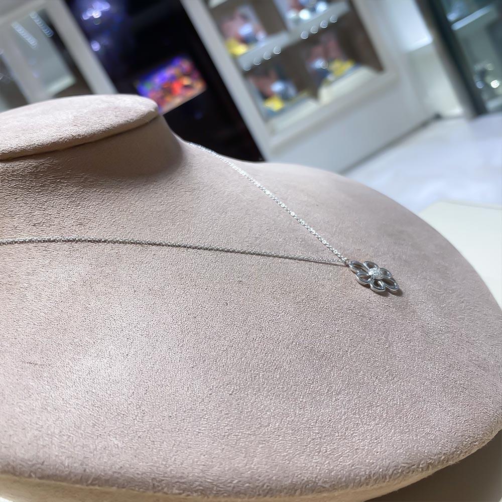  Giorgio Visconti white gold flower necklace with diamonds - GIORGIO VISCONTI