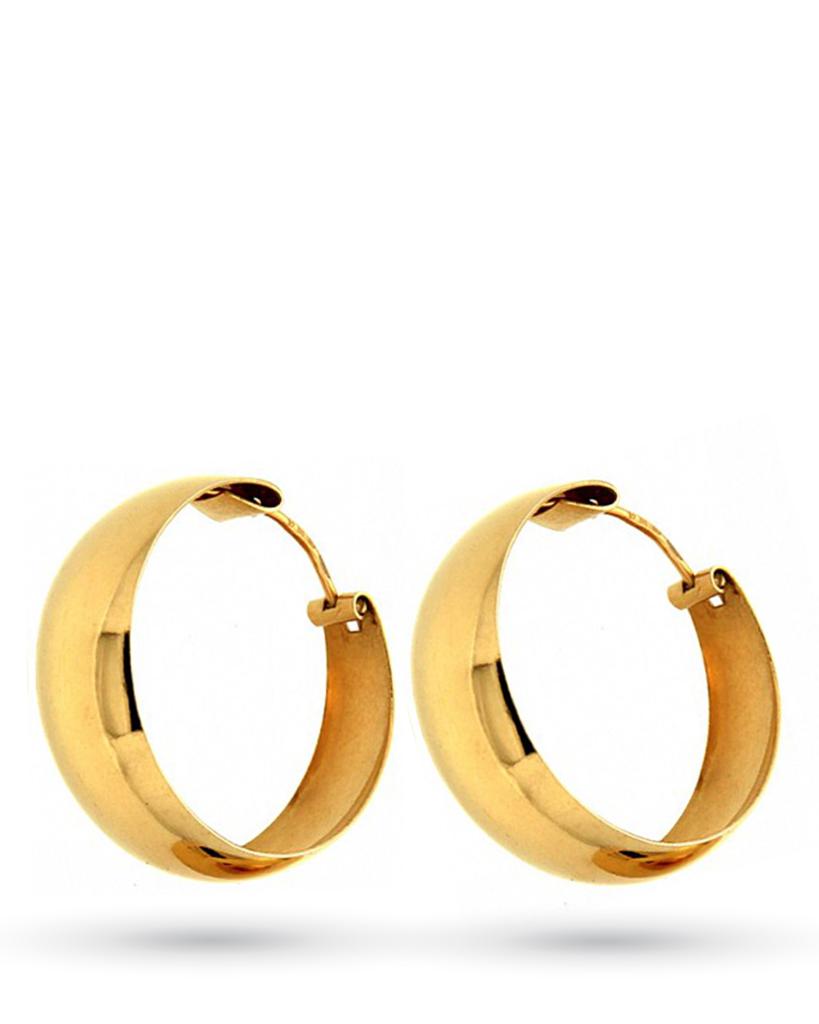  18kt yellow gold earrings with big polished circle - CICALA