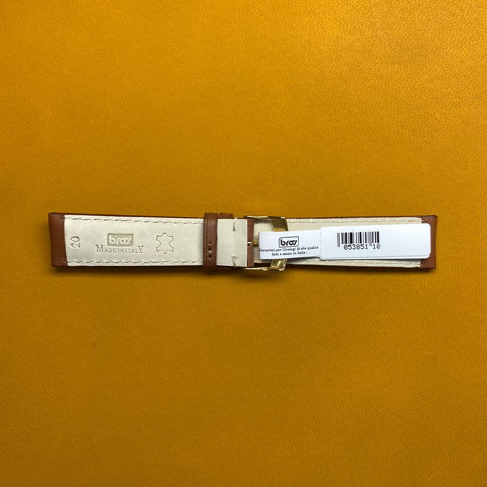 Matte brown French leather strap 20-18mm - BROS