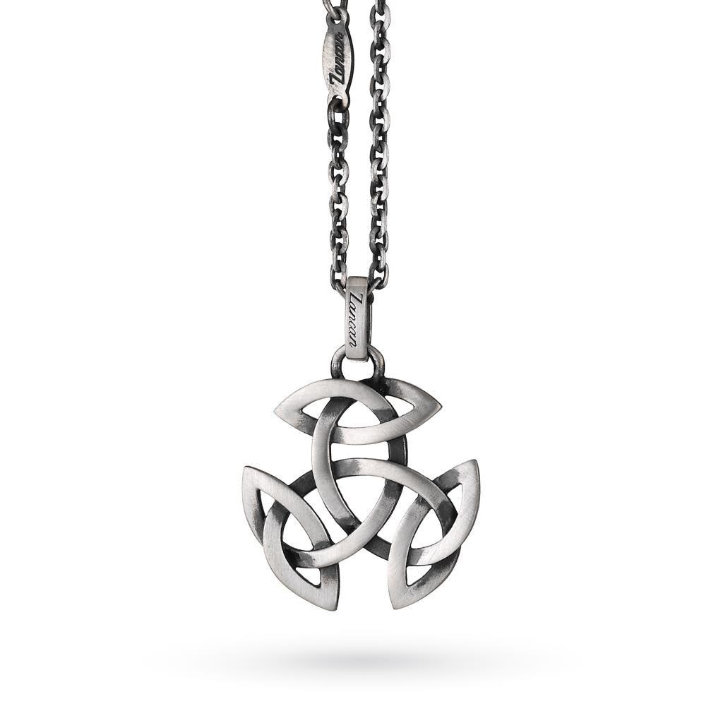 Zancan EXC578 necklace in silver with celtic symbol pendant - ZANCAN