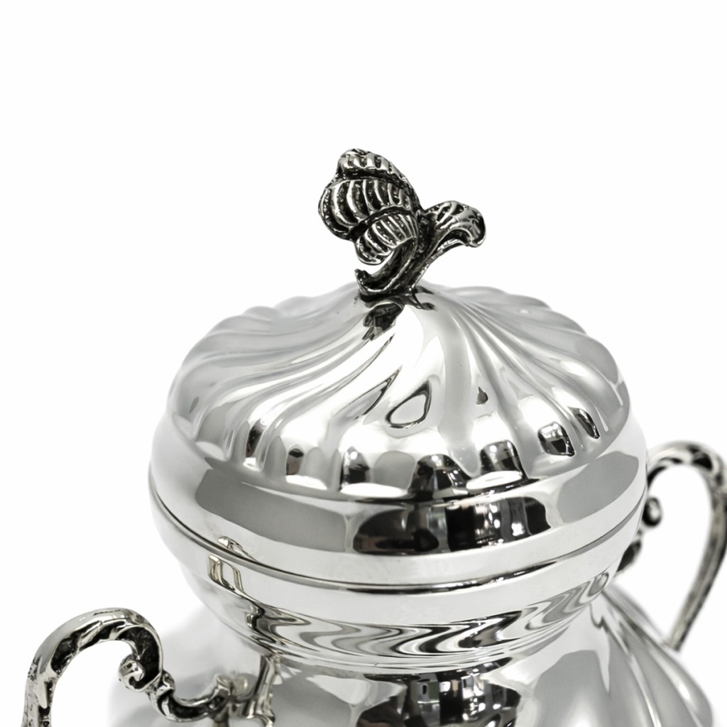 Twisted design sugar bowl with handles 800 silver, 1930s - 