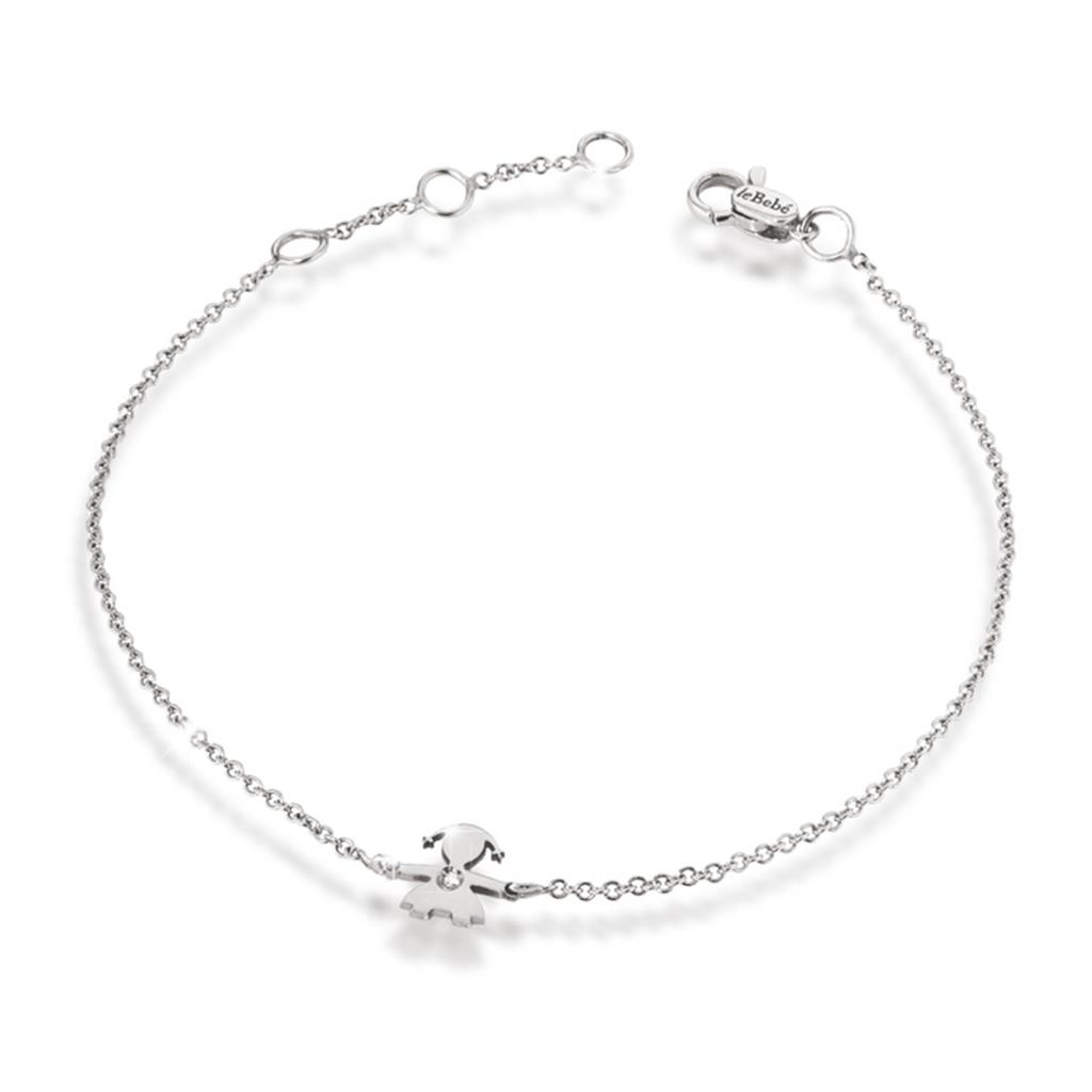  leBebe bracelet LBB338 18kt white gold girl and diamond - LE BEBE