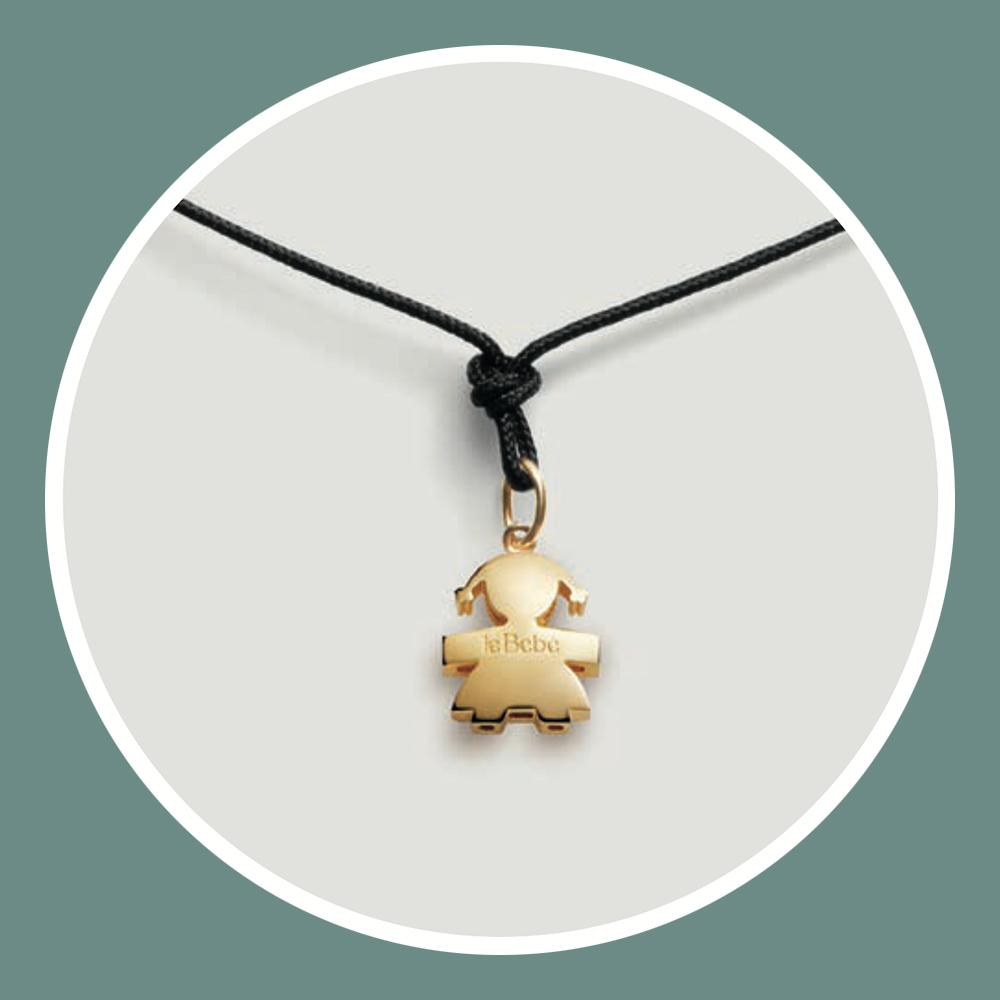  Ciondolo leBebe LBB913 sagoma bimba oro giallo 18kt - LE BEBE